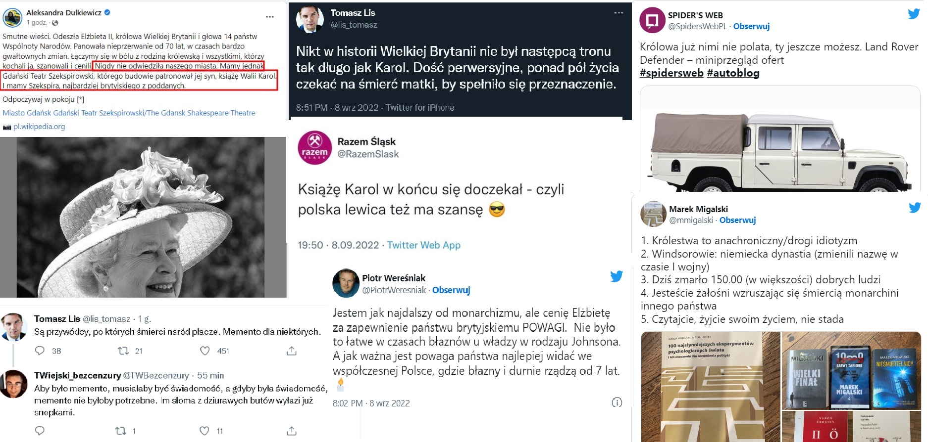 "Płaczecie? Jesteście żałośni. Kupcie moją książkę", "Czekał, czekał i się doczekał" czy "Królowa zmarła, a u nas jest teatr" czyli 7 najgłupszych reakcji na śmierć Elżbiety II